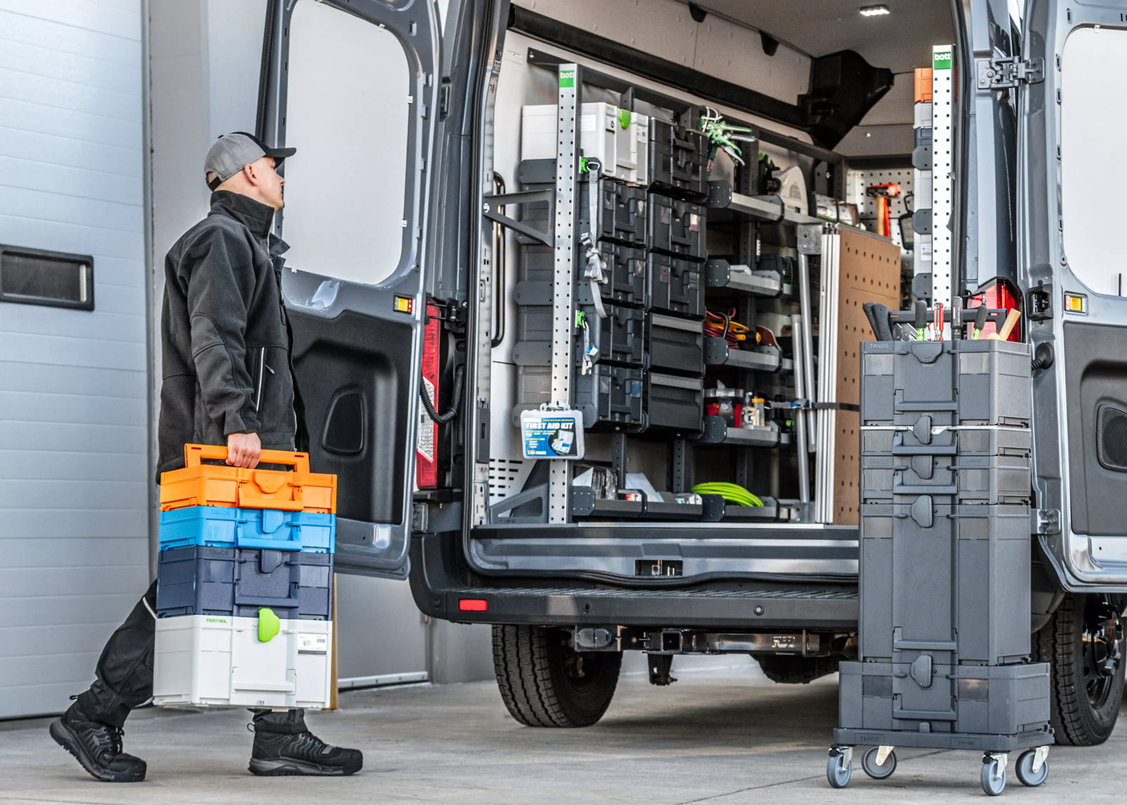 FORG3D Systainer mounts and workholding packed into a mobile van rig