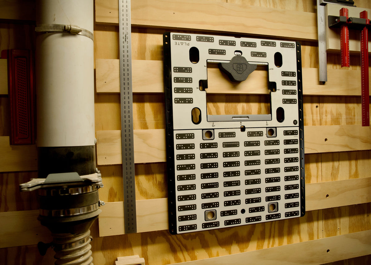 RSH Rack holding a rail square on a SYS-PLT wall panel.
