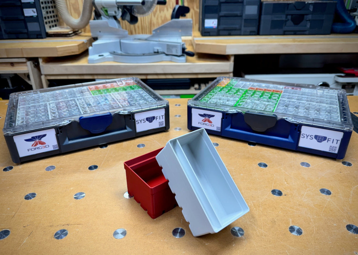 Bit Channel Bins — integrated vertical channel for the bit that drives what's in the bin.