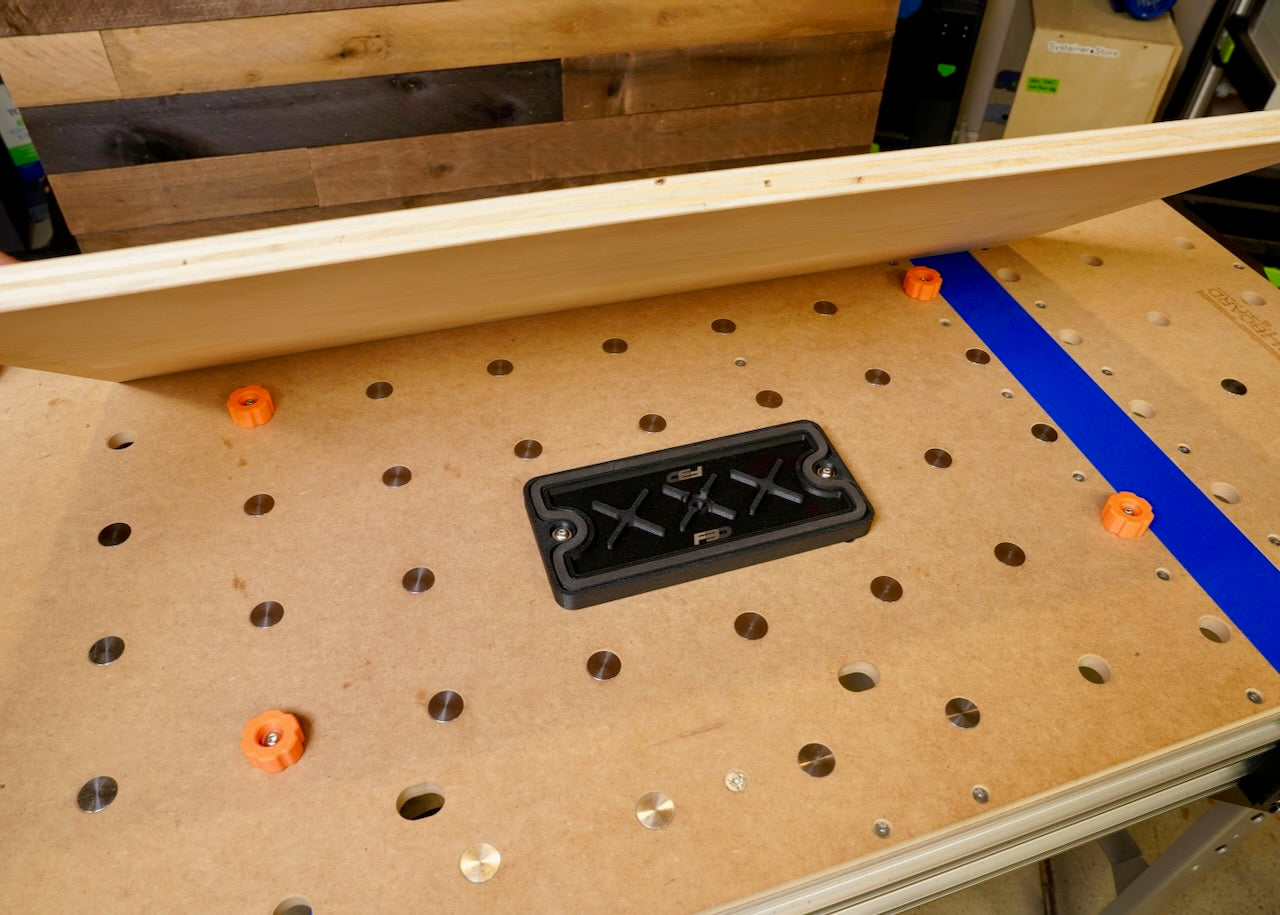 PodSpacers supporting a board across the bench grid